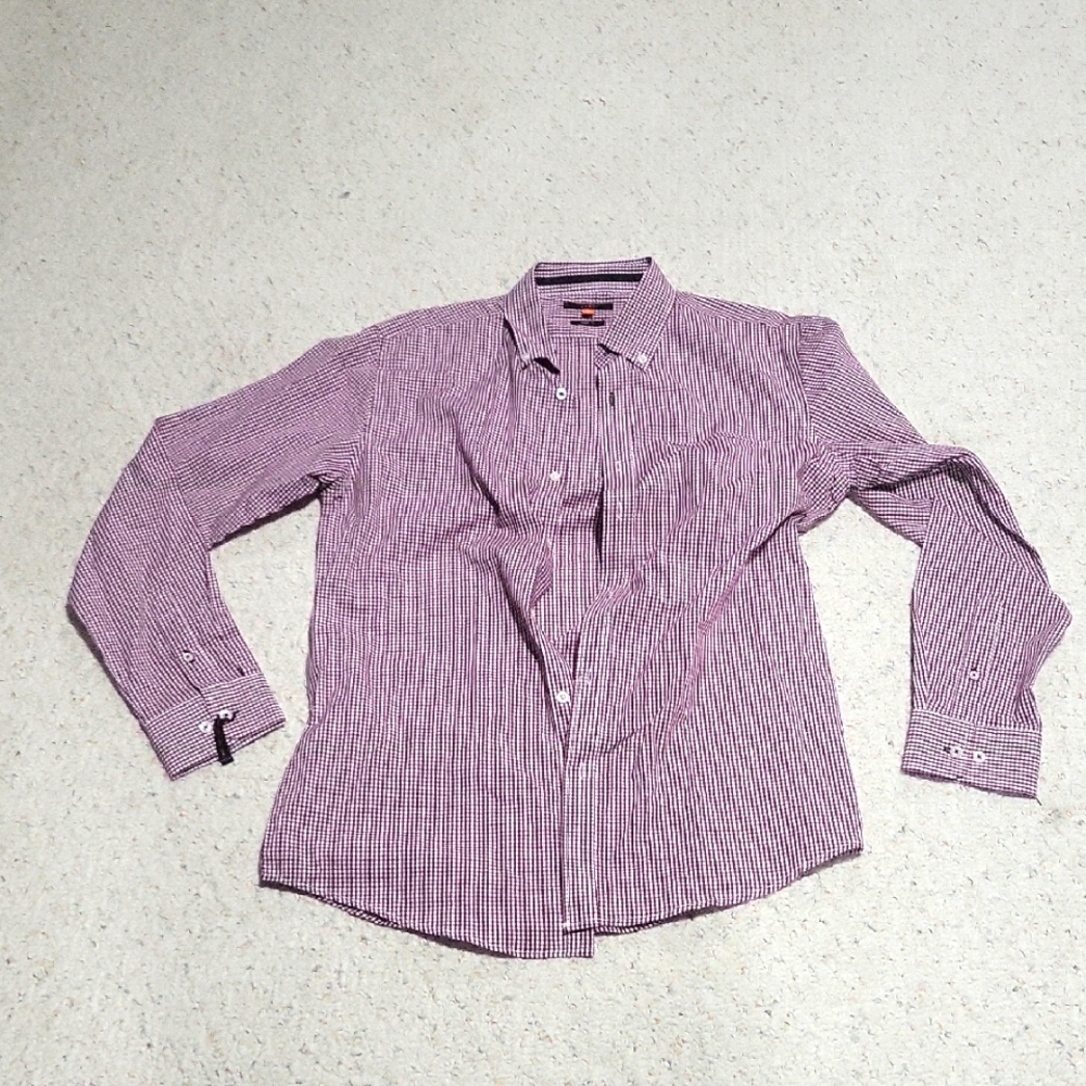 Men's Maroon Striped Shirt